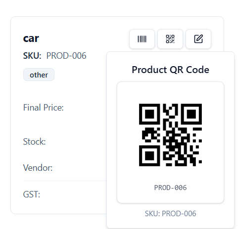 Product QR code