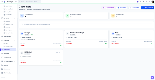 Customers interface preview