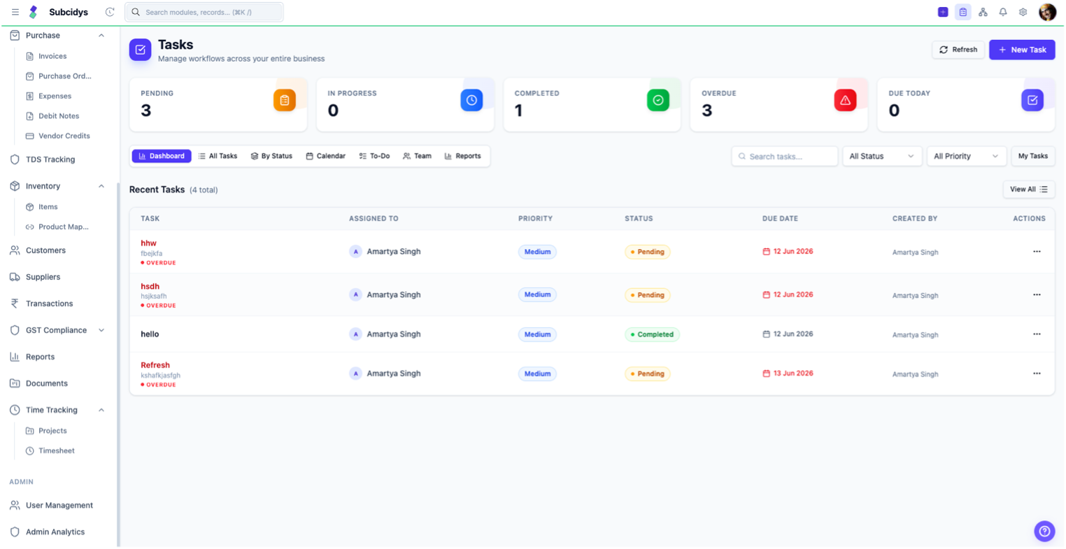 Tasks & Workflows interface preview